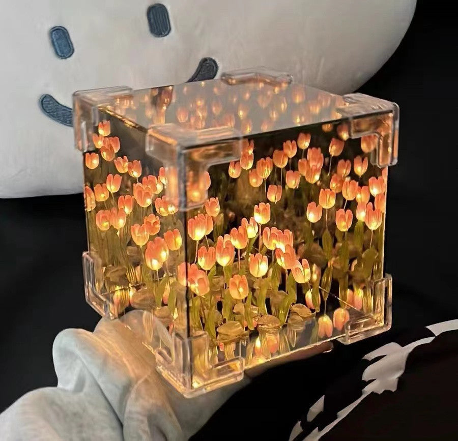 Acrylic Lens Flower Sea Cube Small Night Lamp