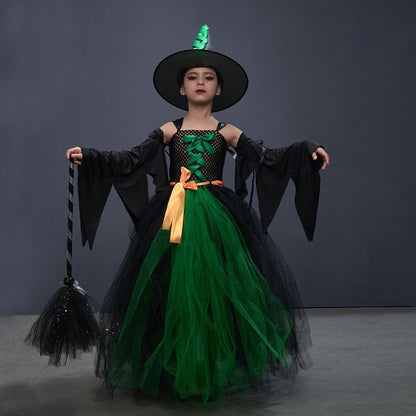 Ropa infantil de Halloween Disfraz de bruja Espectáculo de disfraces