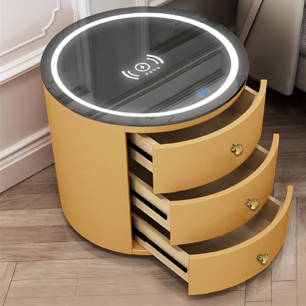 Round Bedside Table Intelligent Multi-function Audio Cabinet