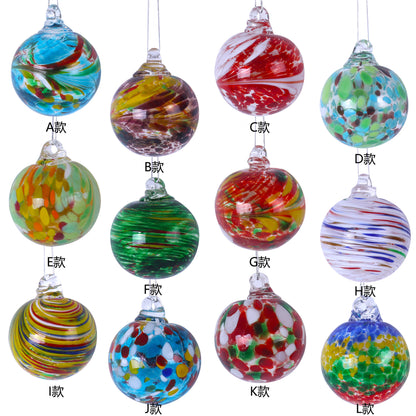 Adornos navideños con bolas de cristal transparente soplado a mano