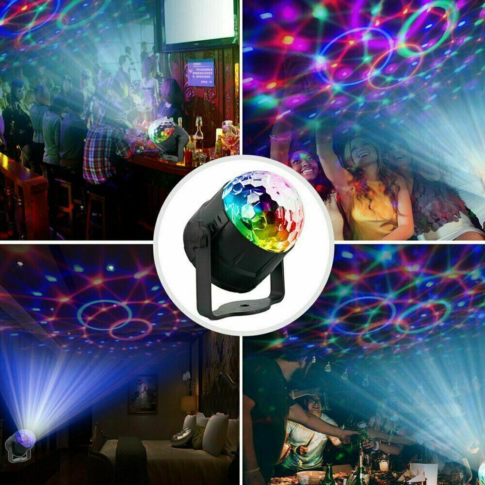 Luces de fiesta disco estroboscópica LED DJ bola bombilla activada por sonido lámpara de baile decoración