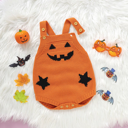 Sleeveless Halloween Jumpsuit For Baby Girls