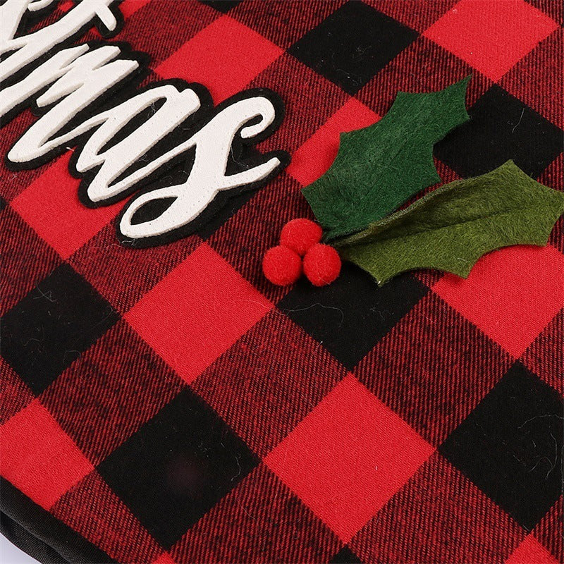 Décorations de tablier à carreaux rouges et noirs pour sapin de Noël