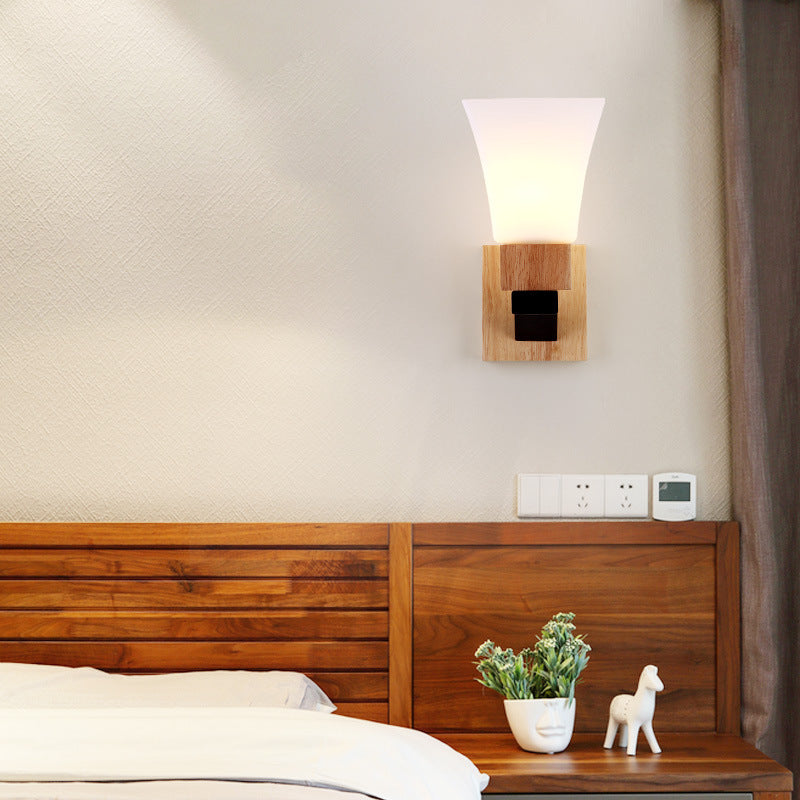 Modern creative household solid wood lamp