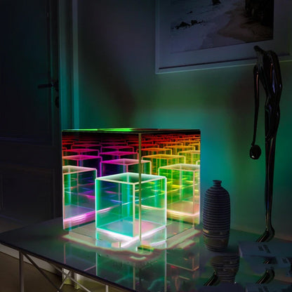 Acrylic Lamp Cube LED Color Table Lamp Cube Box