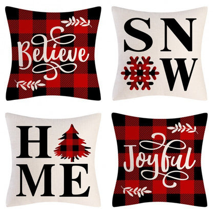 Home Decoration Christmas Pillow Cover Four-piece Set