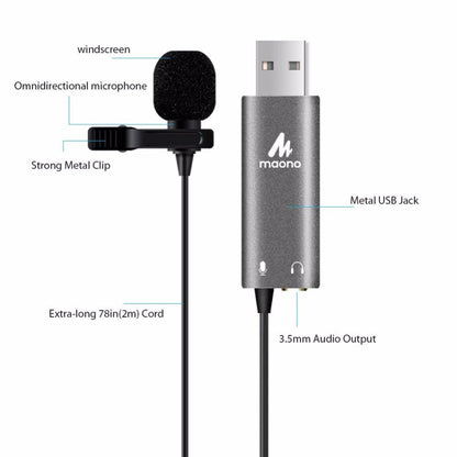 microphone-cravate à condensateur USB