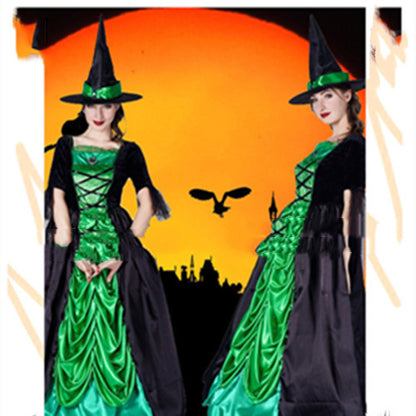 Robe verte de sorcière pour femme Halloween