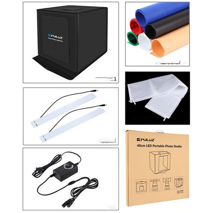 Caja de luz suave para fotografía con atenuación LED de estudio plegable de 40CM