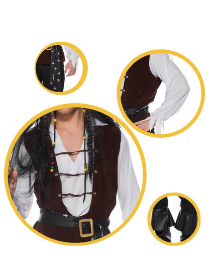 Ropa de cosplay para hombre Ropa de Halloween de Piratas del Caribe