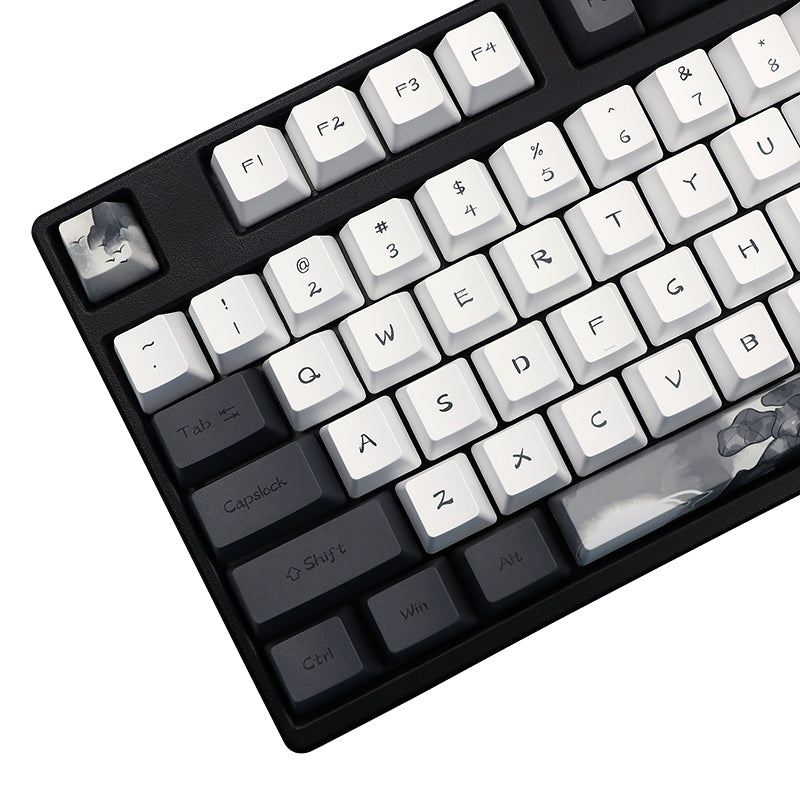 Stylish And Simple Ink And Lotus Keycaps For Home Use