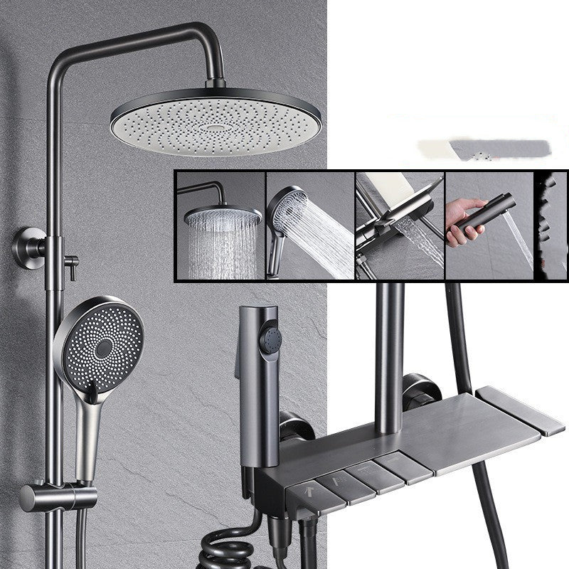 Gun Grey Four-speed Piano Button Shower Set