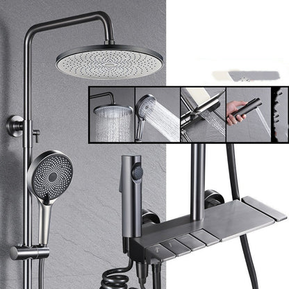 Gun Grey Four-speed Piano Button Shower Set