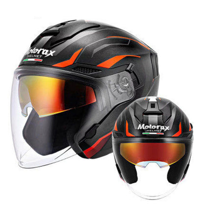 Montar con casco de motocicleta personalizado de doble lente