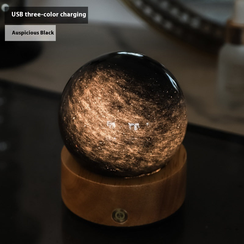 Petite lampe de nuit en verre cristal, lumière d'ambiance tactile