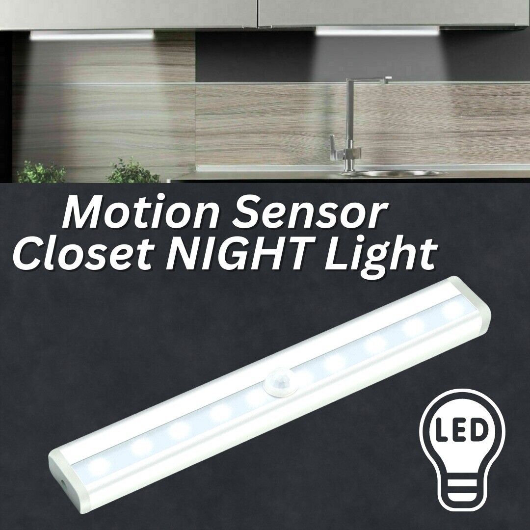 Cordless PIR Lamp LED Closet Light With Motion Sensor Wireless Battery Operated