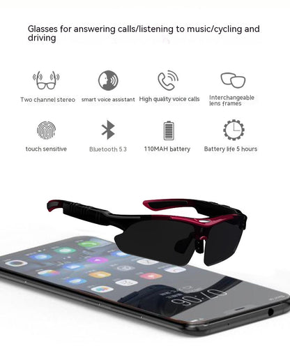 Casque de lunettes Bluetooth Sports de course en plein air