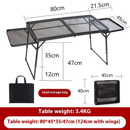 Table pliante d'extérieur, Table de pique-nique ronde Portable, Camping