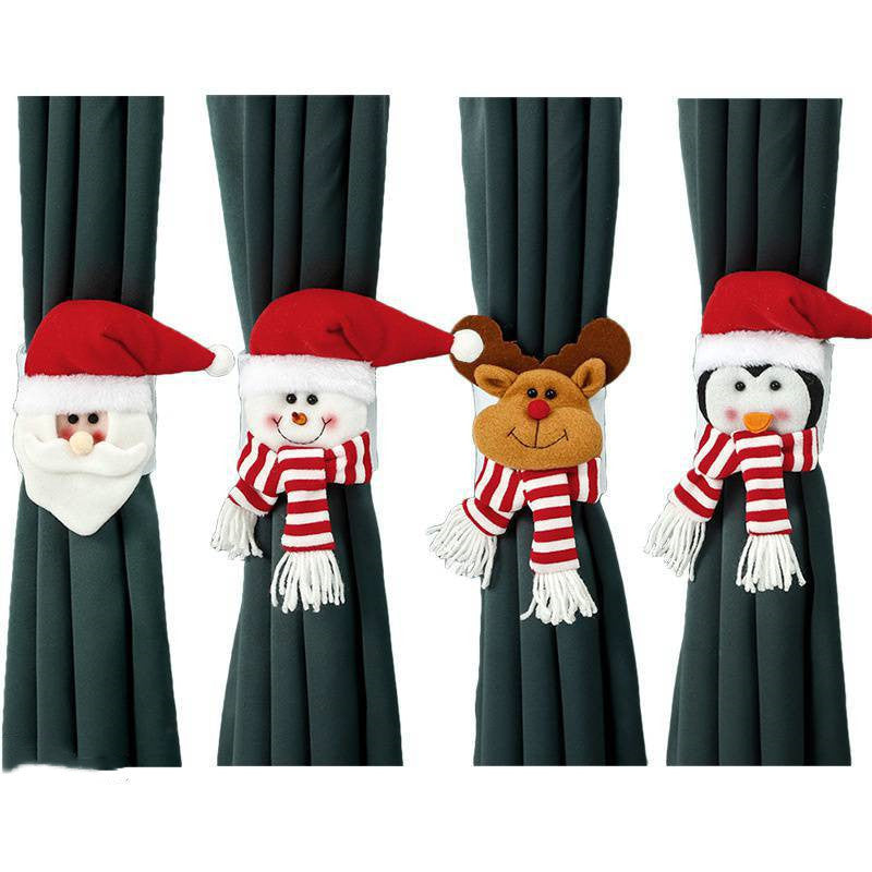 Christmas Creative Curtain Retaining Ring Cartoon Doll Decorations Hotel Restaurant Decoration Doll Pillow Buckle Window Pendant