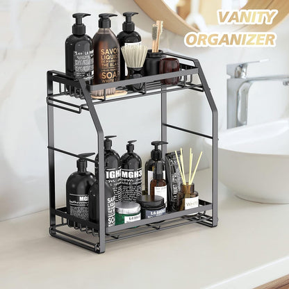 Organizador De Especias, Organizador De Condimentos De 3 Niveles, Estante De Especias De Cocina, Organizador De Encimera para Baño, Tocador, Cocina-Negro