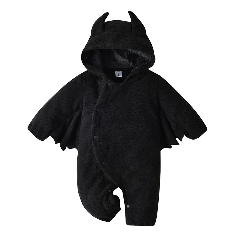 Onesies pour bébé Halloween Chauve-souris à capuche Onesies en forme de petit diable