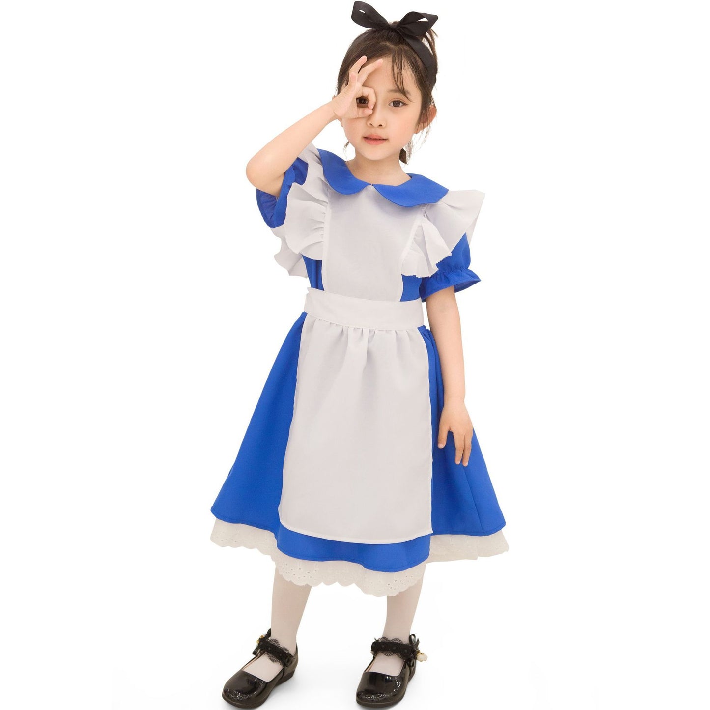 Costume de femme de chambre mignon jeu de rôle femme de chambre costume d'Halloween journée des enfants maternelle filles vêtements de spectacle