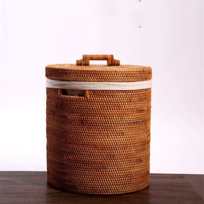 Vietnamese Rattan Woven Storage Basket For Household Bathroom Clothes