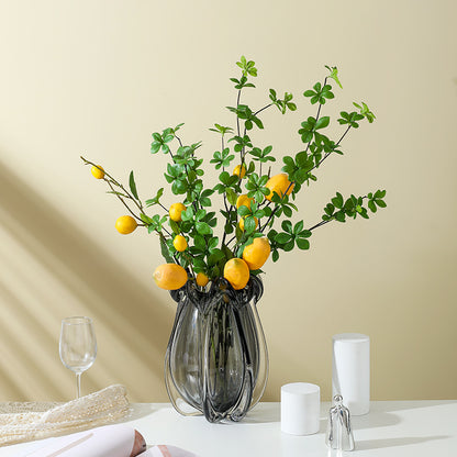 Table à manger meuble TV salon arrangement de fleurs Vase