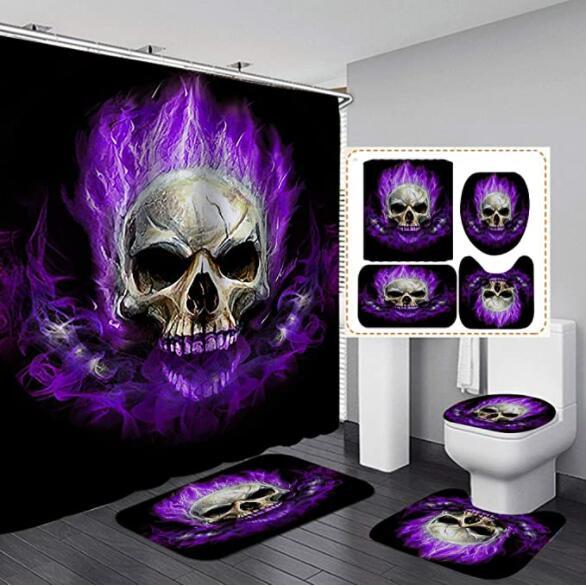 Polyester Printed Thickened Waterproof Halloween Shower Curtain