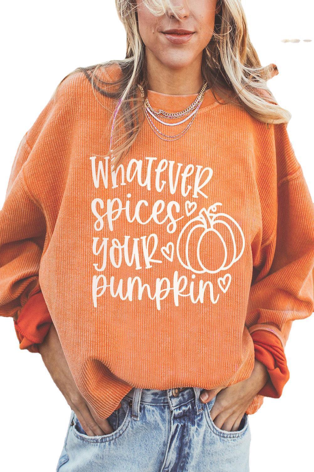 Pull tête de citrouille d'Halloween à la mode pour femmes