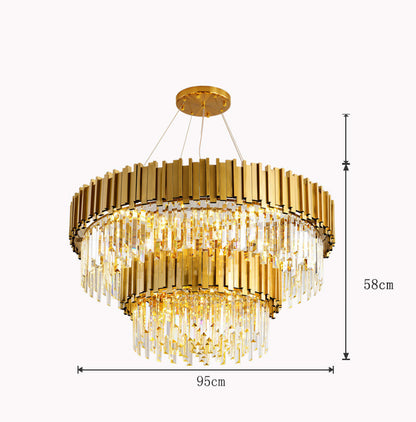 Modern Minimalist Light Luxury Crystal Living Room Glass Round Lamps