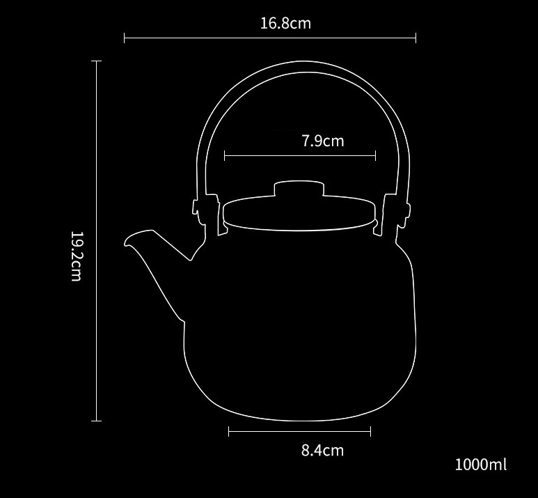 Théière en verre à double usage pour la cuisson à la vapeur et l'ébullition domestique en émail