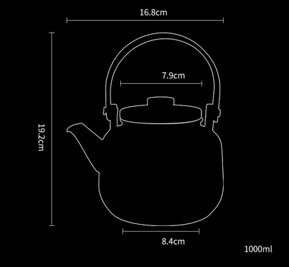 Tetera de vidrio de doble propósito para cocinar al vapor y hervir en el hogar esmaltada