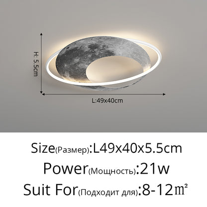 Planeta Luna Lámpara De Techo Dormitorio Creativo