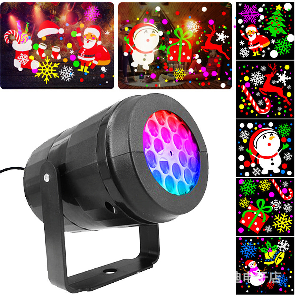 Train Starry Sky Projection Light LED Remote Control 16 Pictures Christmas Snowflake Projection Gift Home Holiday Atmosphere Lig