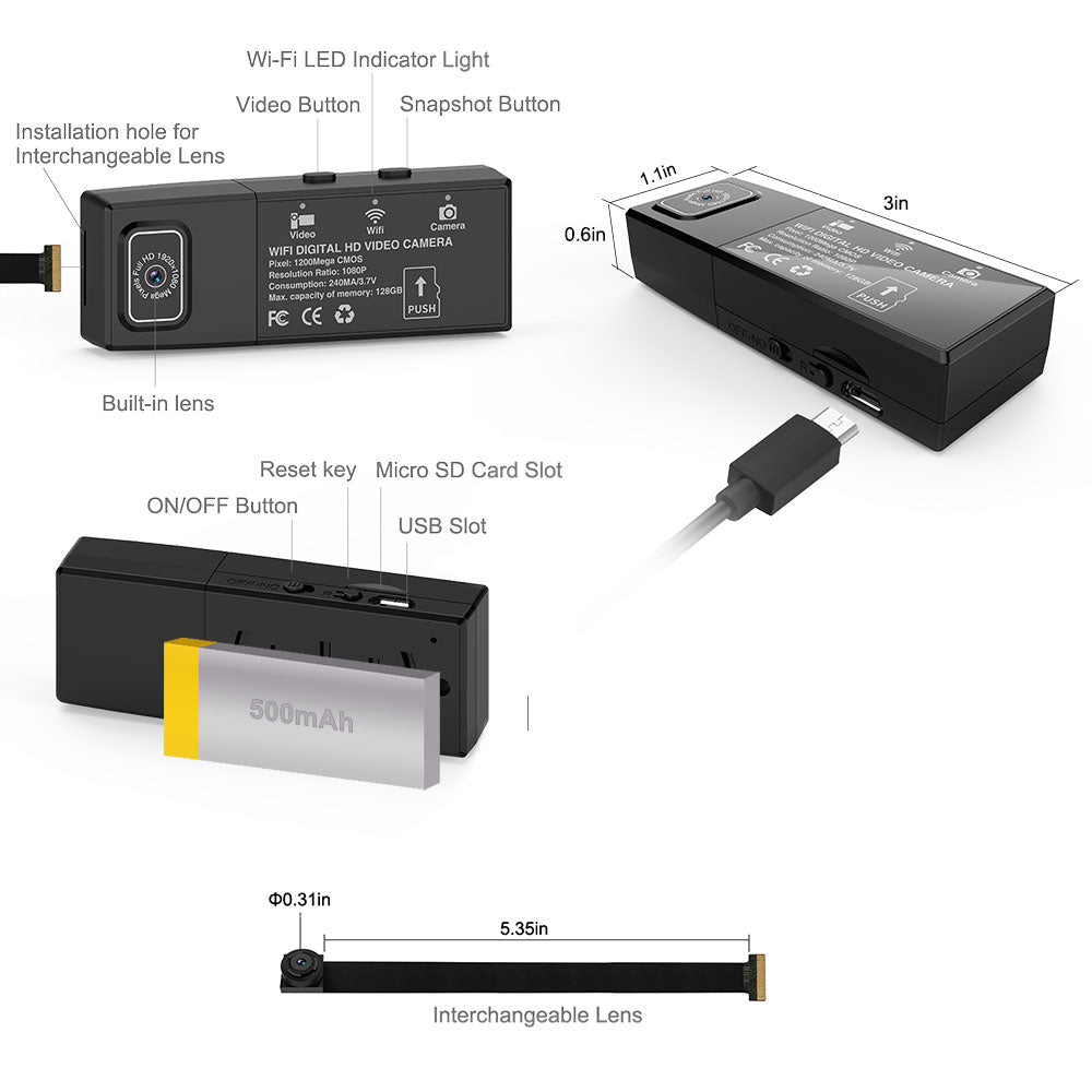 Module caméra wifi sans fil