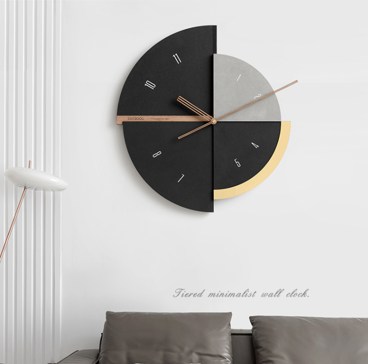 Reloj de pared de lujo con luz nórdica, pinturas decorativas creativas para sala de estar y hogar