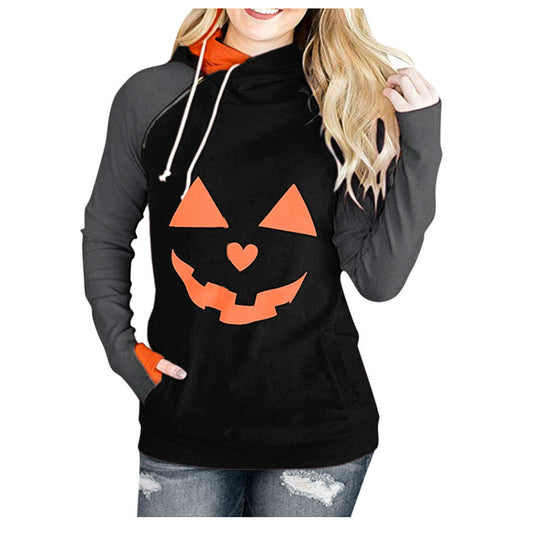 Jersey de mujer con estampado de calabazas de Halloween