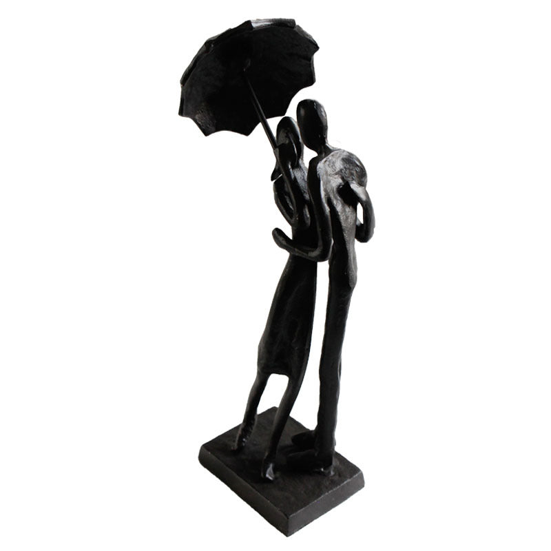 Cast Iron Umbrella Couple Ornament Home Retro