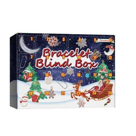 Dowmoo Christmas Advent Calendar Diy Bracelet Blind Box 24 Grid Calendar Bell Accessory Blind Box