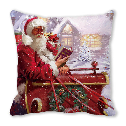 Merry Christmas Christmas Encryption Peach Skin Fabric Home Decoration Sofa Cushion Pillow ZT428