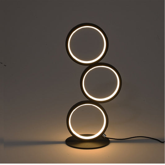 Lampe de table de protection des yeux LED à lumière tricolore de personnalité circulaire