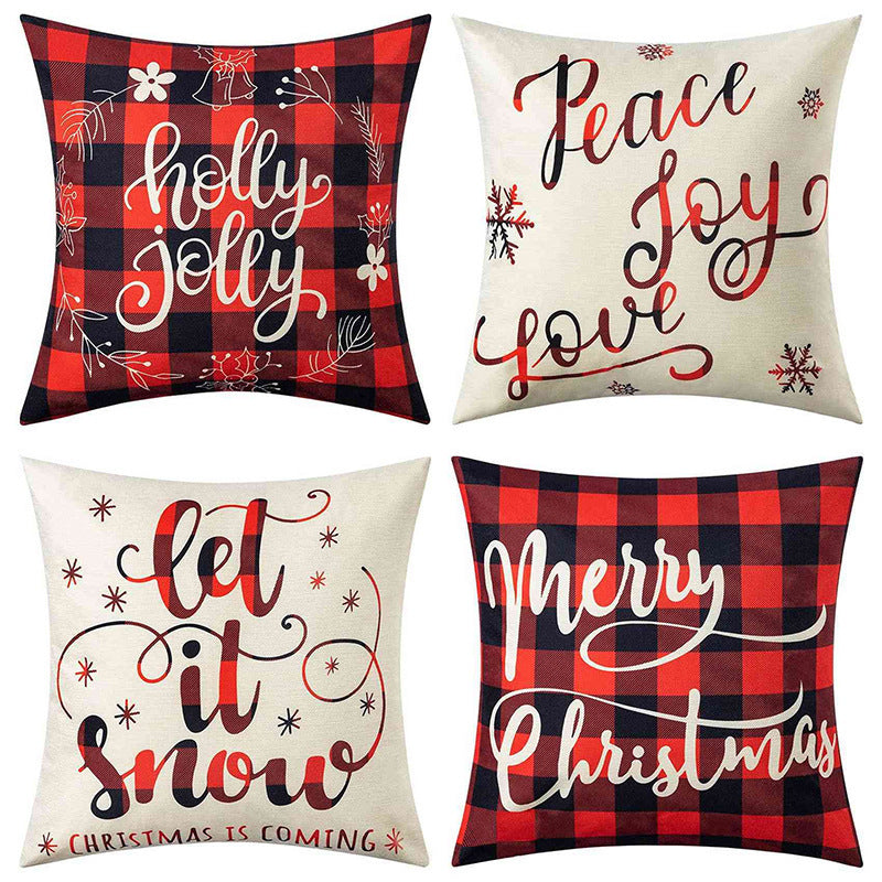 Home Decoration Christmas Pillow Cover Four-piece Set