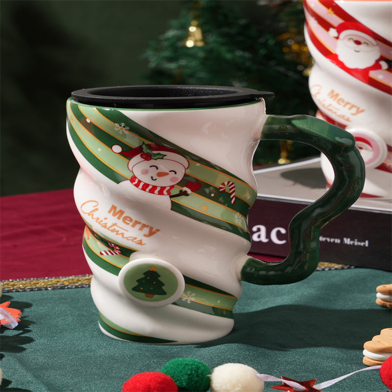 Taza de cerámica para pareja de Navidad, taza de leche para desayuno, hogar y oficina