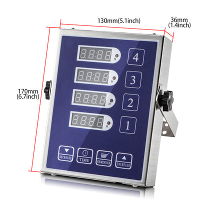 Commercial Stainless Steel Kitchen Zero Error Four-channel Timer