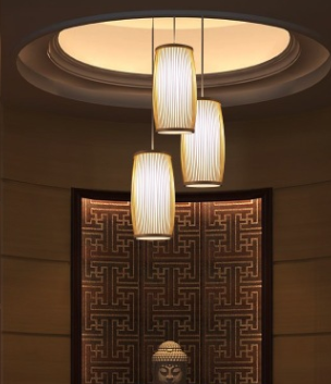 Southeast Asia bamboo plait hall staircase decoration lamp