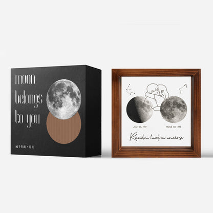 Cadre de lune transparent personnalisé pour les couples le jour de la naissance