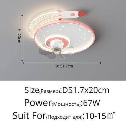 Household Fan Lamp In Dining Room And Study