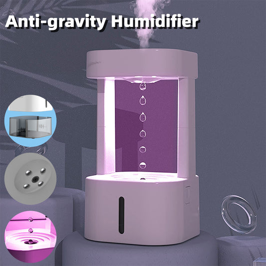 Humidificador de gota de agua antigravedad creativo, pulverizador de niebla para aire acondicionado, hogar, dormitorio silencioso, oficina con tanque de agua de 580ML