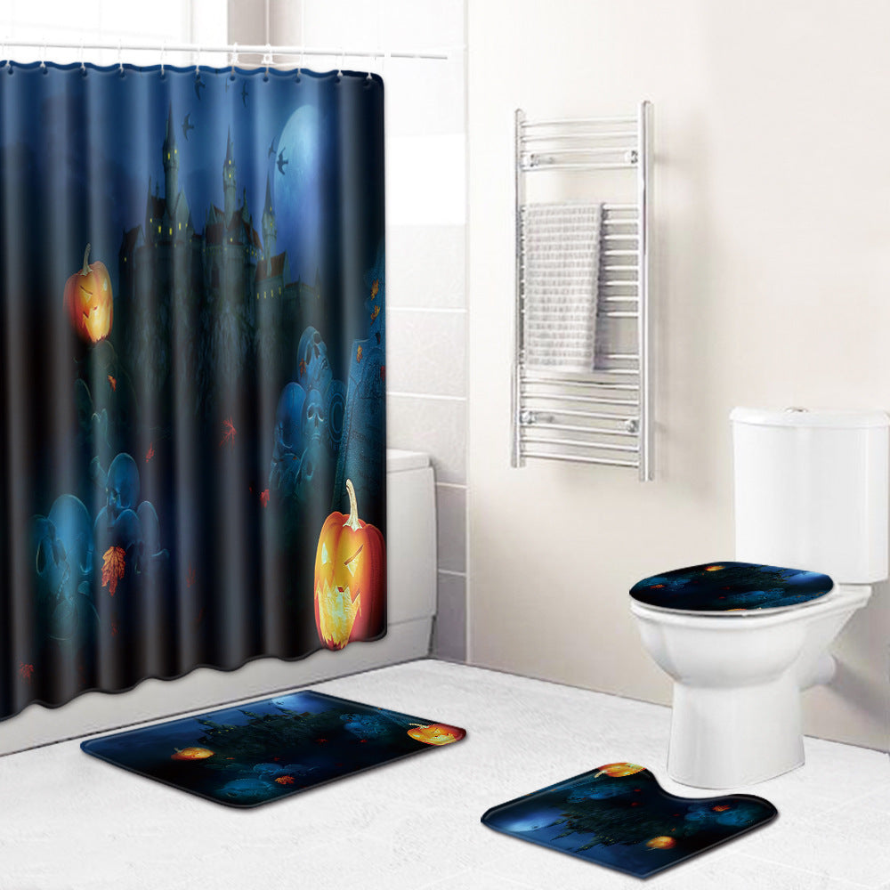 Halloween Bathroom Toilet Set Four-piece Living Room Bedroom Carpet